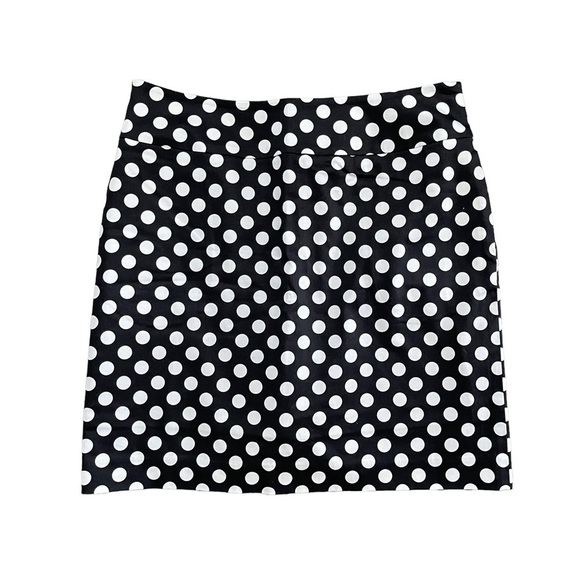 Larry Levine Stretch Black White Polka‎ Dot Mini Skirt - Picture 1 of 7